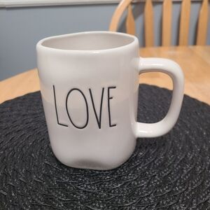 NWOT Rae Dunn LOVE YOU Trendy Popular Rustic Valentine's White Coffee/Tea Mug